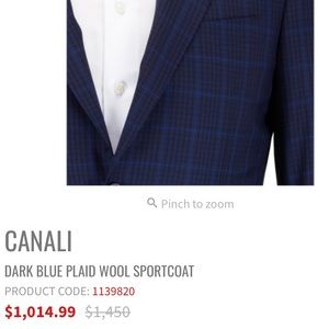 Men's Canali navy check jacket.